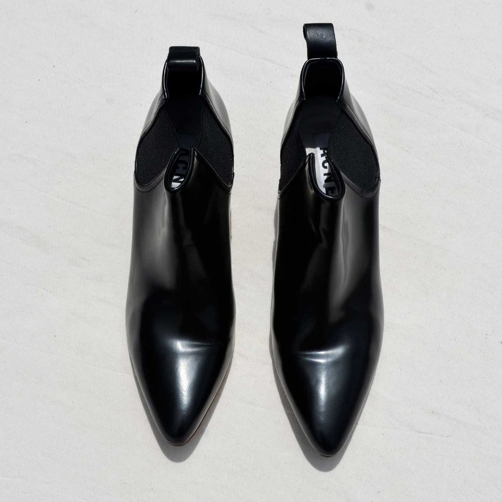 ACNE Studios Black Leather Chelsea PALMA Boots Pointed Booties EU39 US9 $560